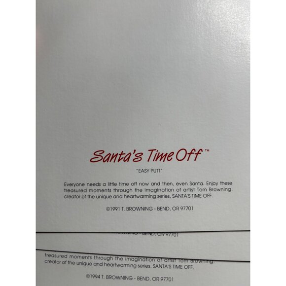 12 Par Four Santa Golfing Christmas Cards Arbor Green 1995 Tom Browning New - Picture 12 of 14